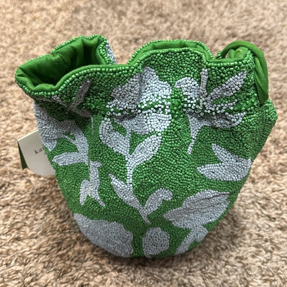 NWT kate spade new york x Target Beaded Classic Rose Drawstring Bucket Bag Bead - Picture 7 of 7